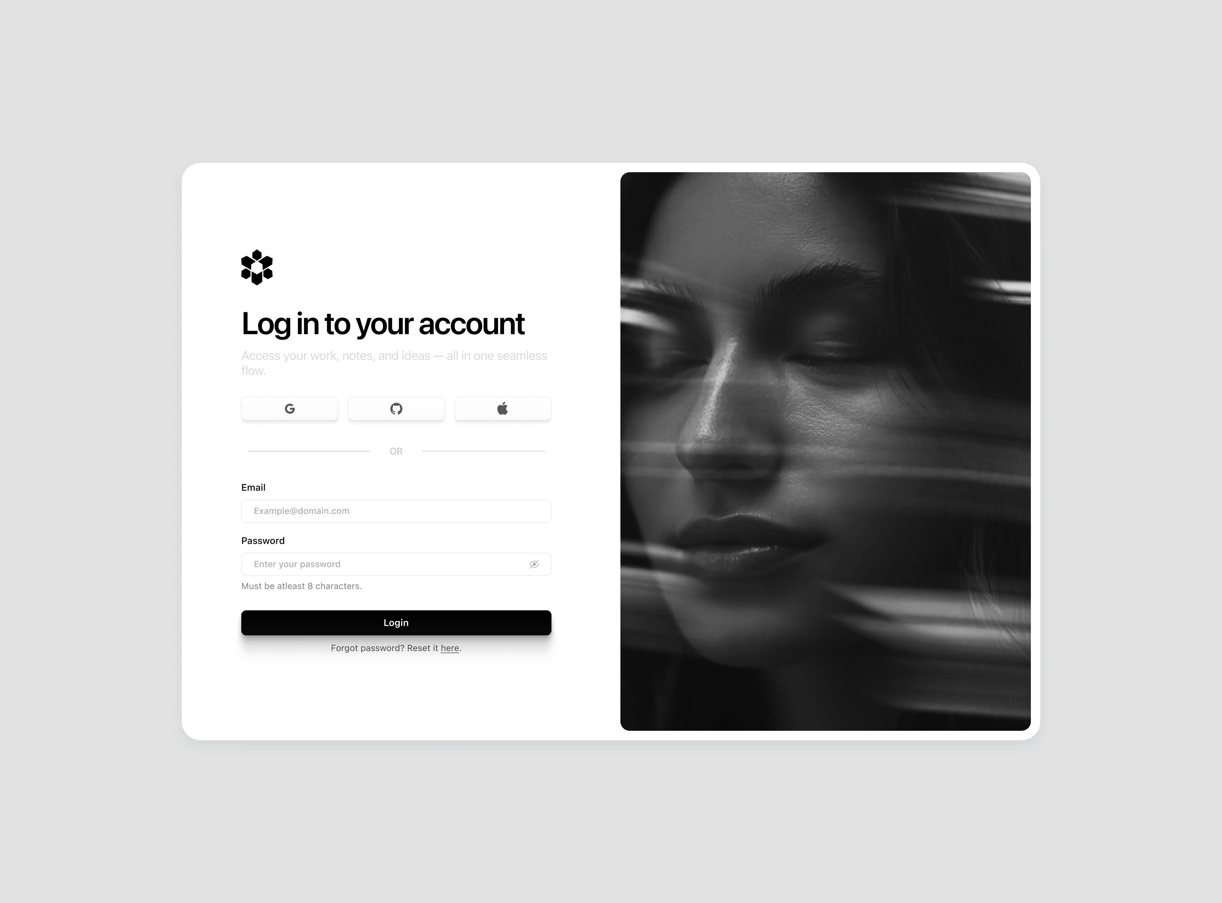Login page design