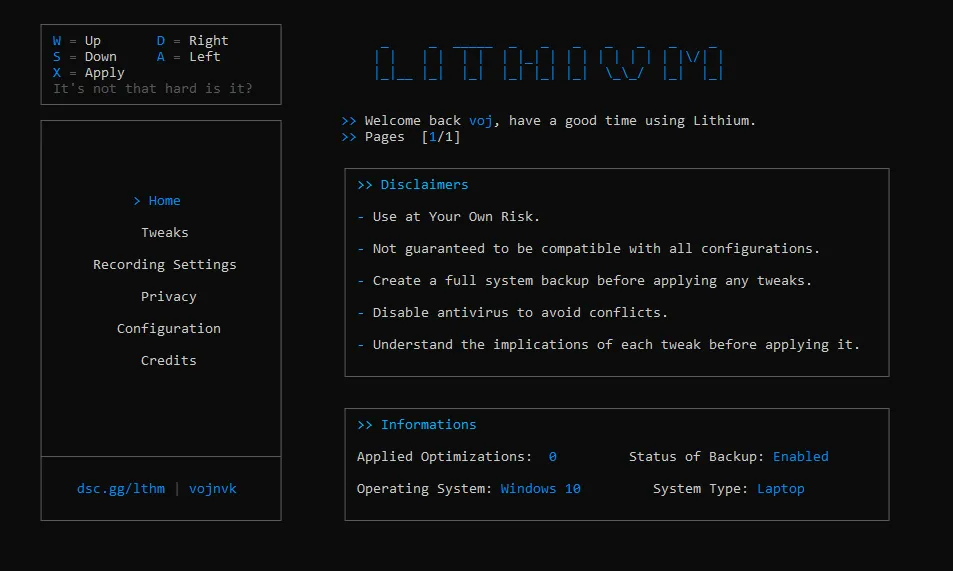 lithium-cli screenshot