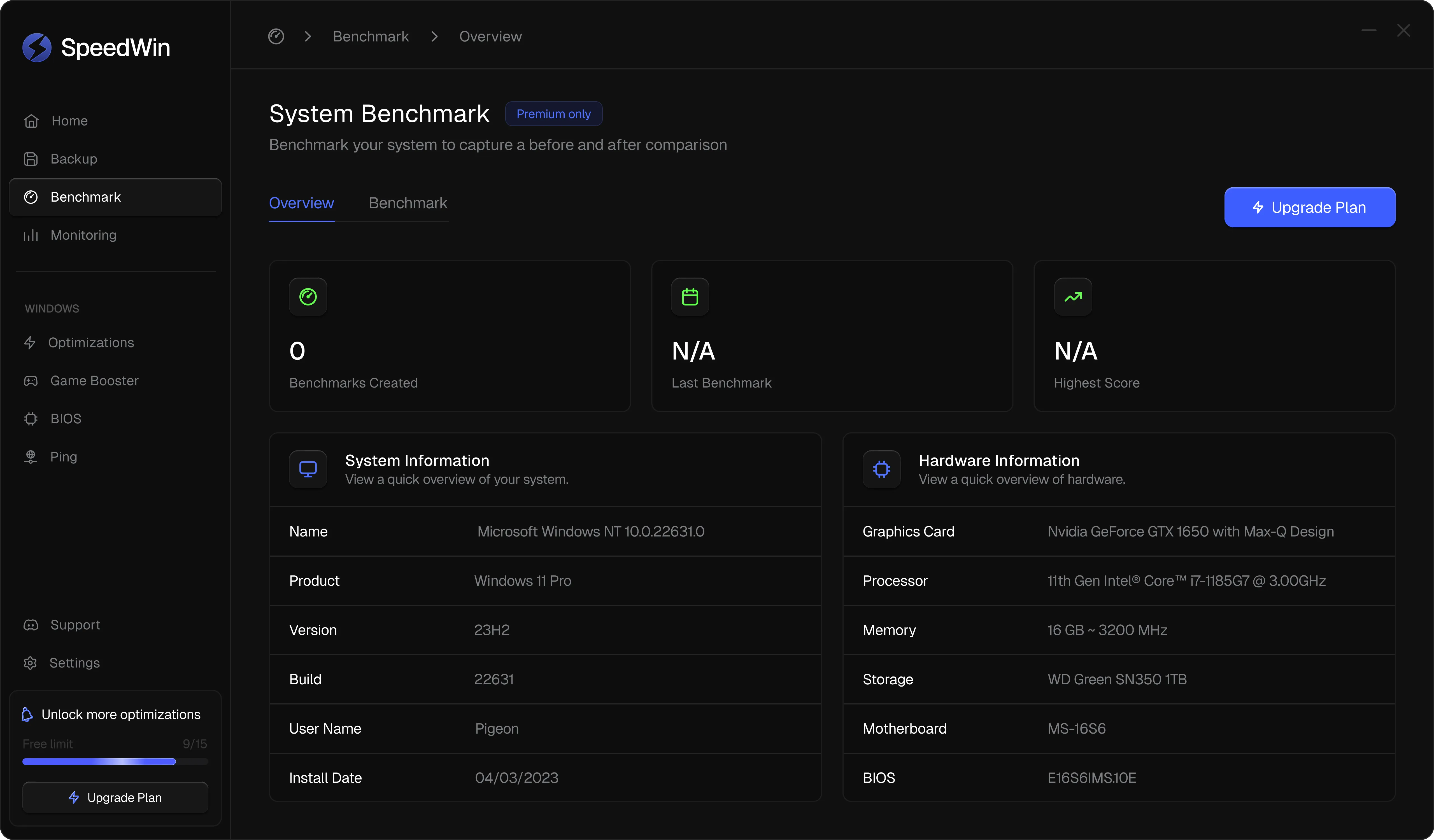 SpeedWin screenshot 2