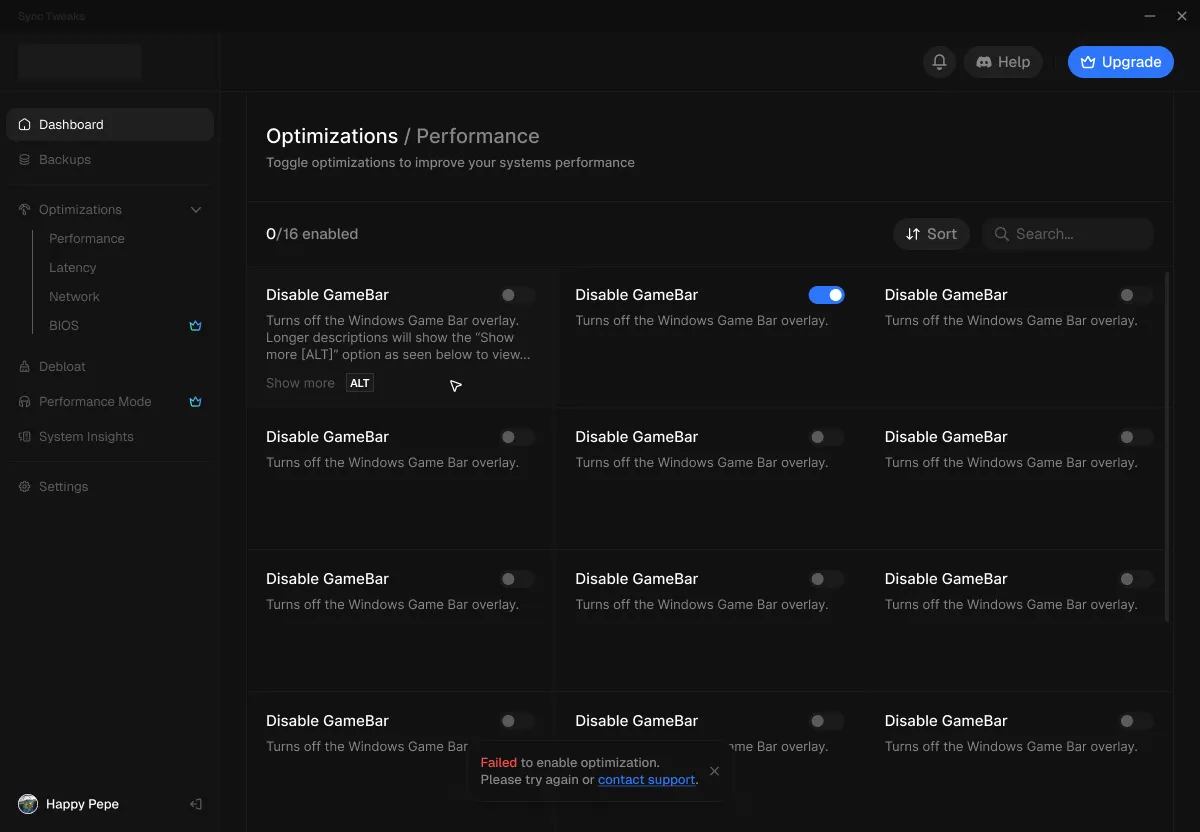 Sync Tweaks screenshot 1
